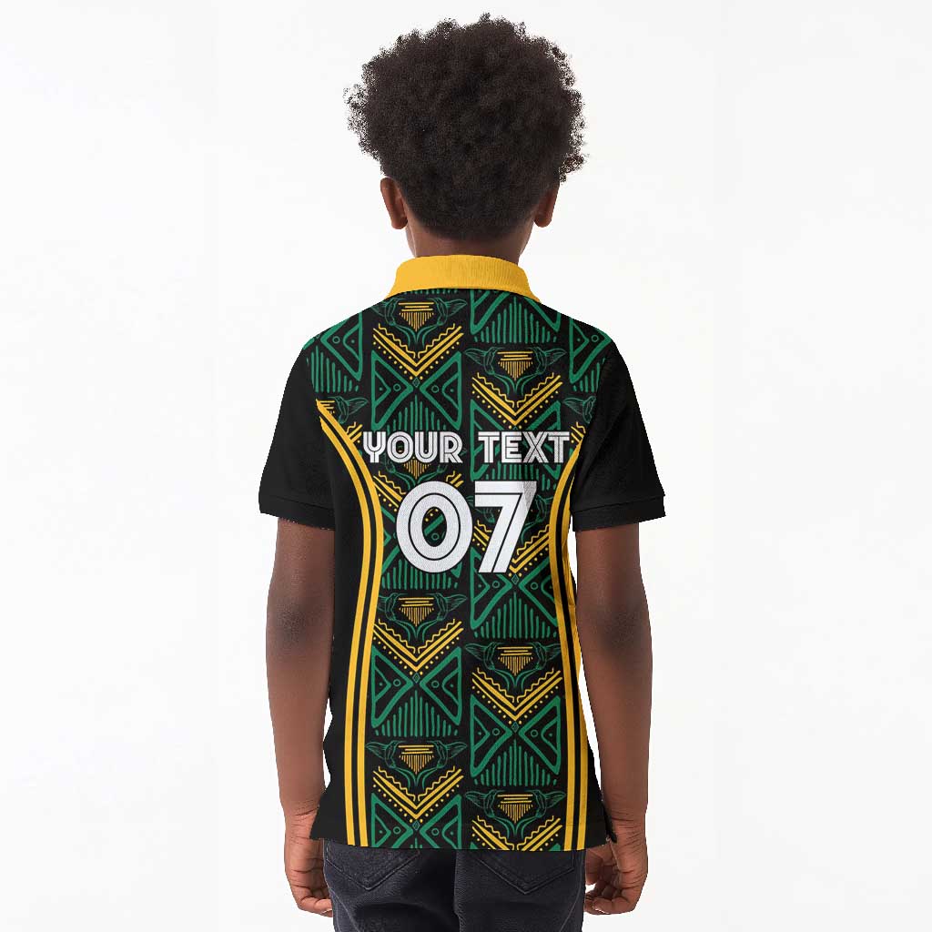Afro-Jamaica Custom Kid Polo Shirt Reggae Boyz Ethnic Motifs