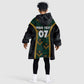 Afro-Jamaica Custom Kid Wearable Blanket Hoodie Reggae Boyz Ethnic Motifs