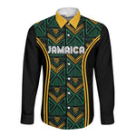 Afro-Jamaica Custom Long Sleeve Button Shirt Reggae Boyz Ethnic Motifs