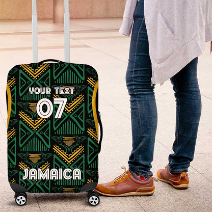 Afro-Jamaica Custom Luggage Cover Reggae Boyz Ethnic Motifs