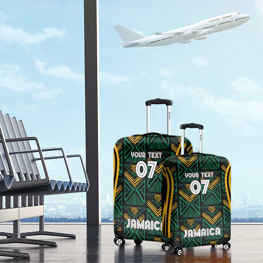 Afro-Jamaica Custom Luggage Cover Reggae Boyz Ethnic Motifs