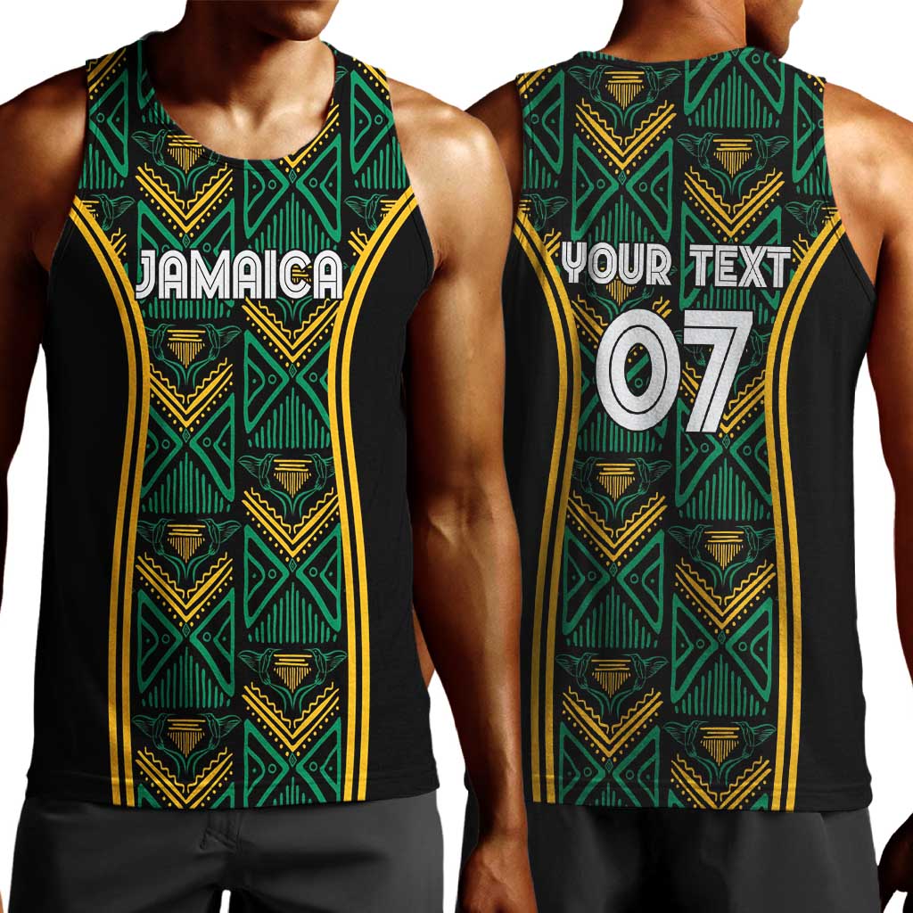 Afro-Jamaica Custom Men Tank Top Reggae Boyz Ethnic Motifs