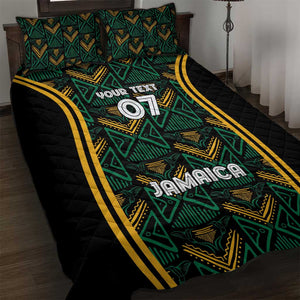 Afro-Jamaica Custom Quilt Bed Set Reggae Boyz Ethnic Motifs