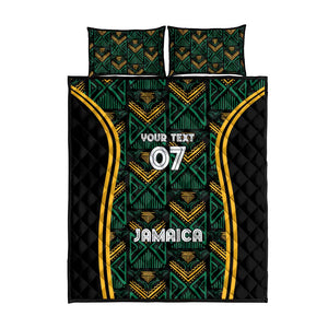 Afro-Jamaica Custom Quilt Bed Set Reggae Boyz Ethnic Motifs