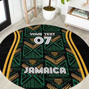Afro-Jamaica Custom Round Carpet Reggae Boyz Ethnic Motifs