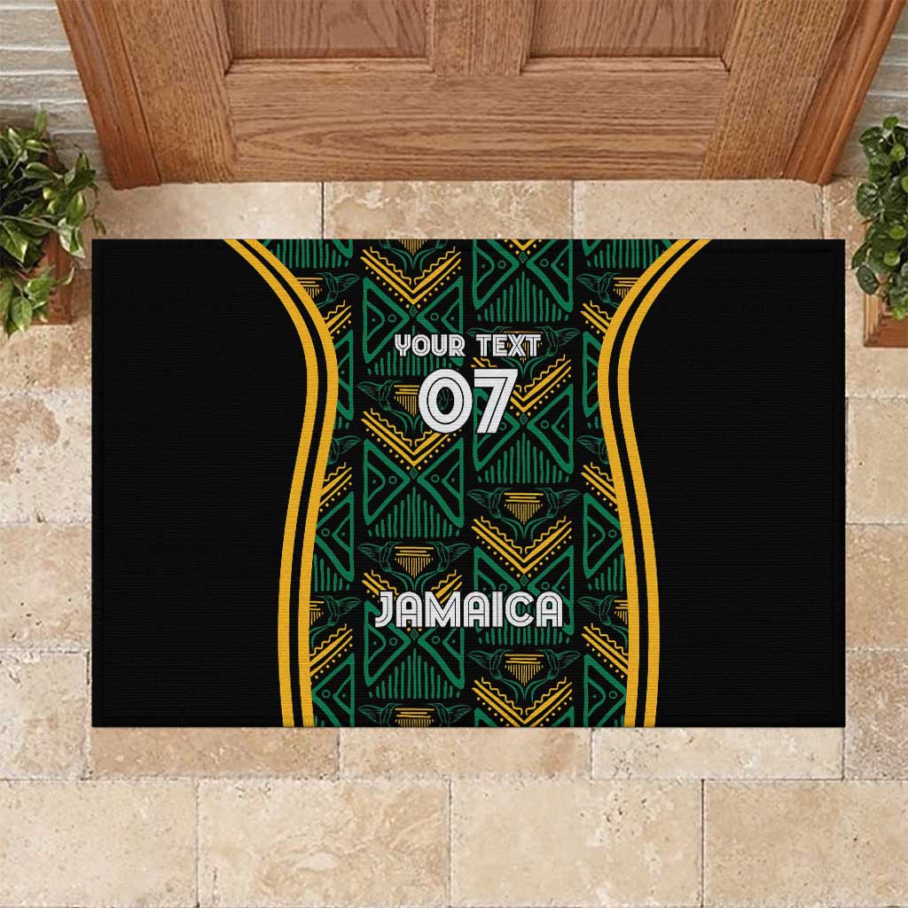 Afro-Jamaica Custom Rubber Doormat Reggae Boyz Ethnic Motifs