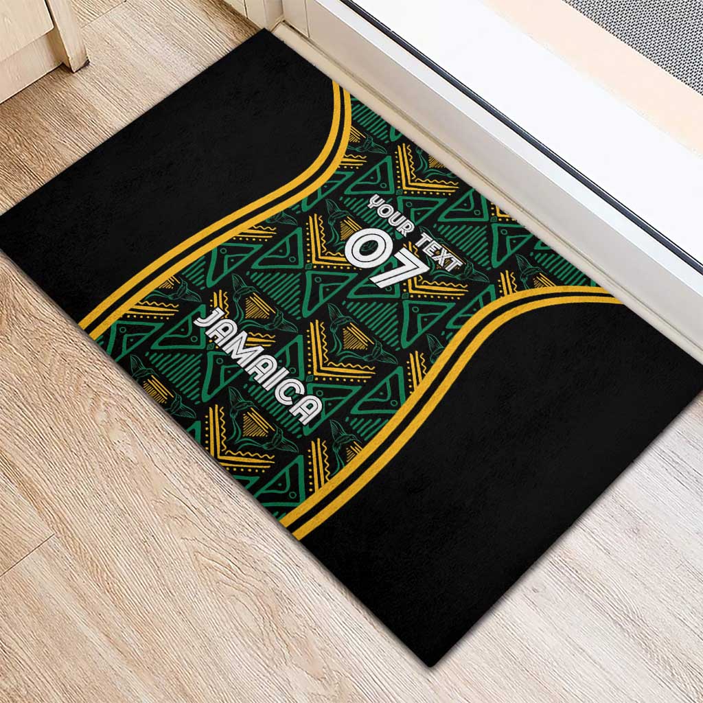 Afro-Jamaica Custom Rubber Doormat Reggae Boyz Ethnic Motifs