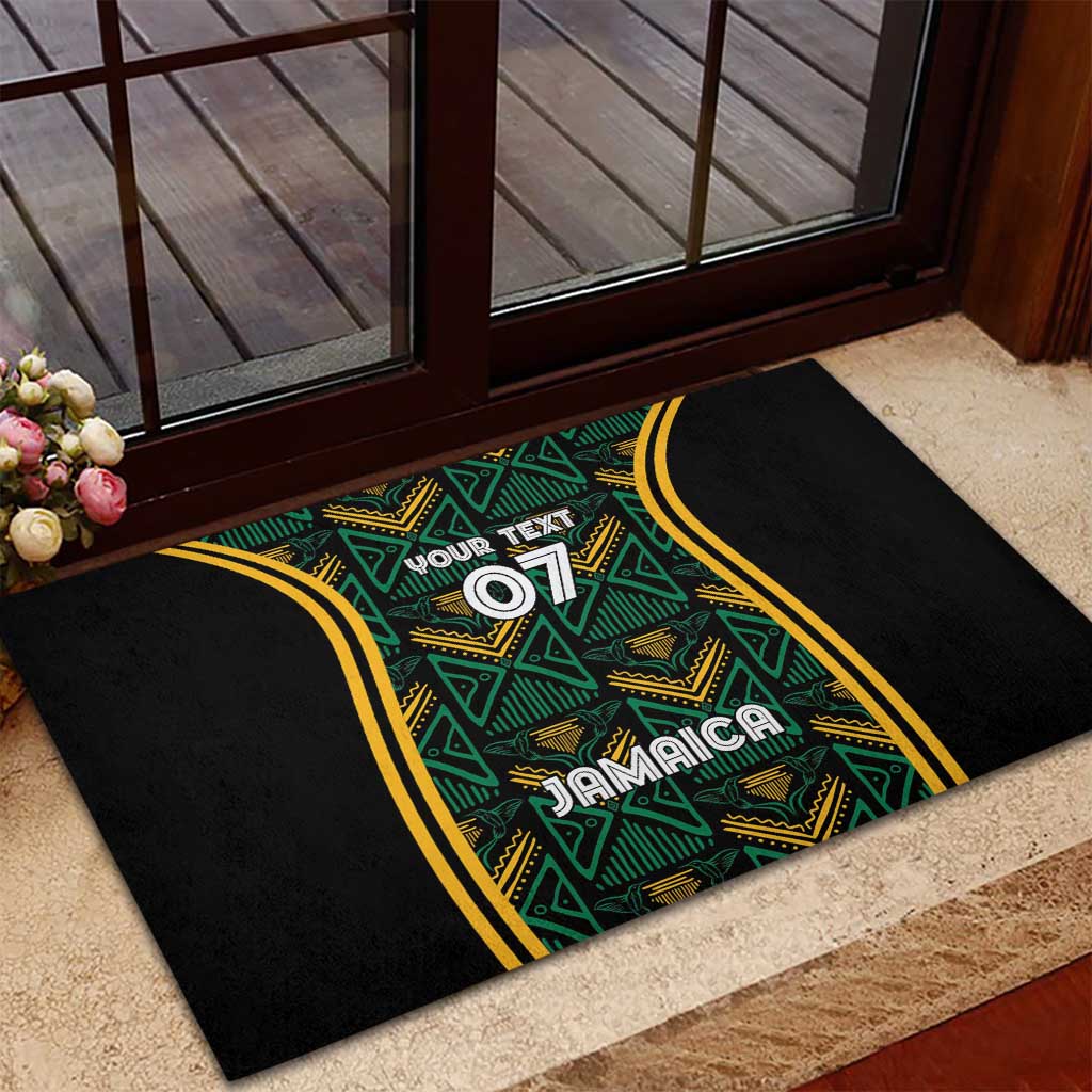 Afro-Jamaica Custom Rubber Doormat Reggae Boyz Ethnic Motifs