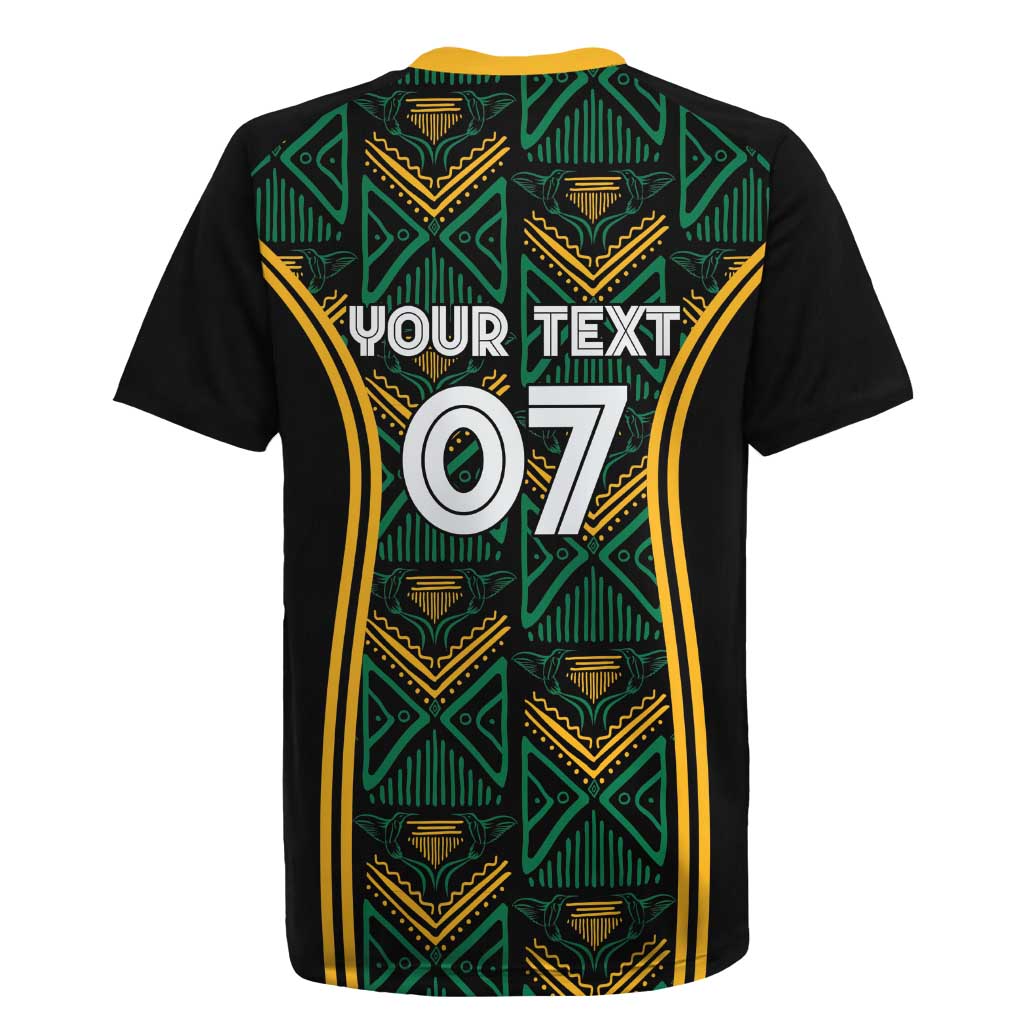 Afro-Jamaica Custom Rugby Jersey Reggae Boyz Ethnic Motifs