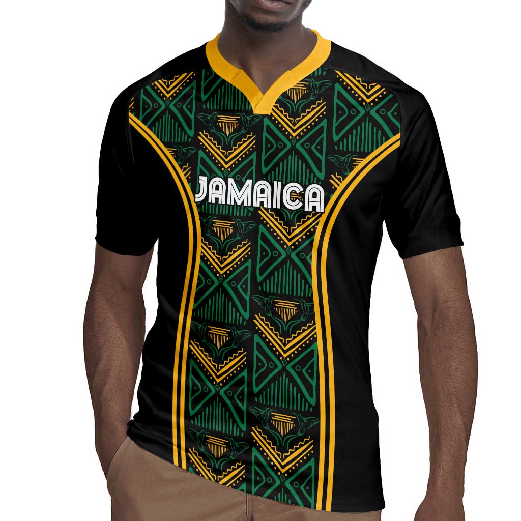 Afro-Jamaica Custom Rugby Jersey Reggae Boyz Ethnic Motifs
