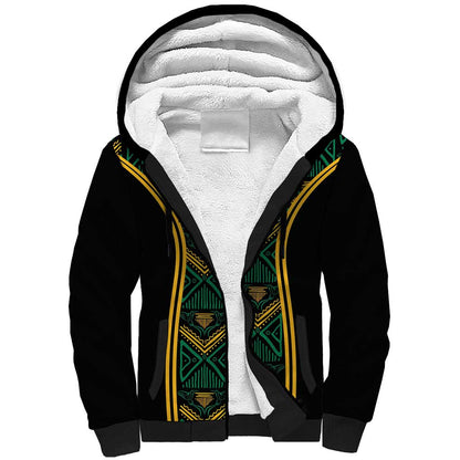 Afro-Jamaica Custom Sherpa Hoodie Reggae Boyz Ethnic Motifs