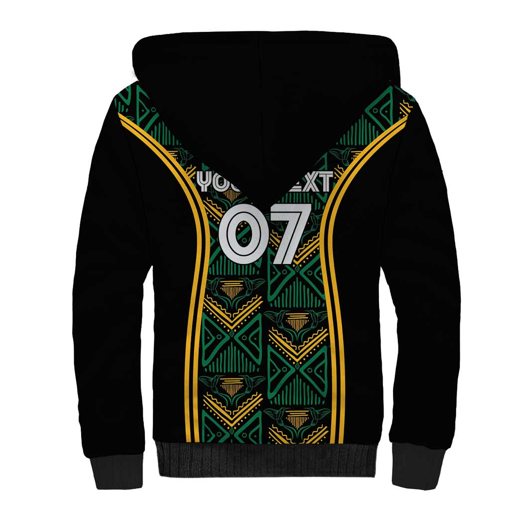 Afro-Jamaica Custom Sherpa Hoodie Reggae Boyz Ethnic Motifs