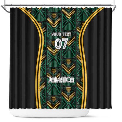 Afro-Jamaica Custom Shower Curtain Reggae Boyz Ethnic Motifs