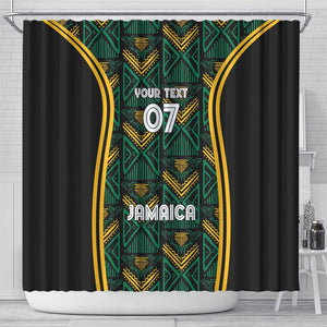 Afro-Jamaica Custom Shower Curtain Reggae Boyz Ethnic Motifs