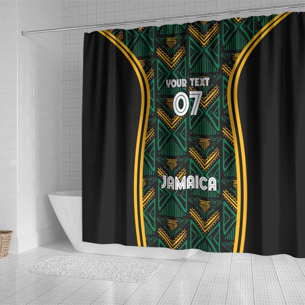 Afro-Jamaica Custom Shower Curtain Reggae Boyz Ethnic Motifs
