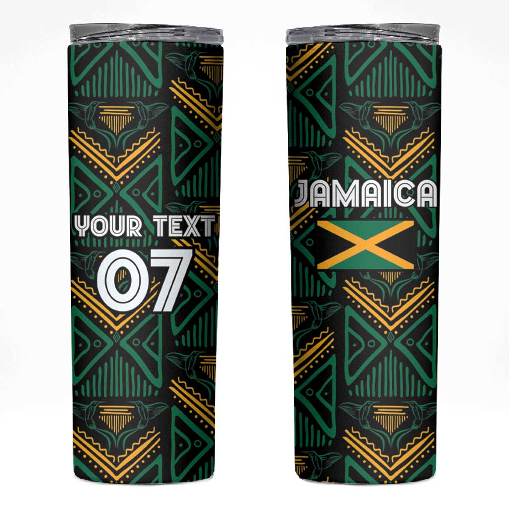 Afro-Jamaica Custom Skinny Tumbler Reggae Boyz Ethnic Motifs