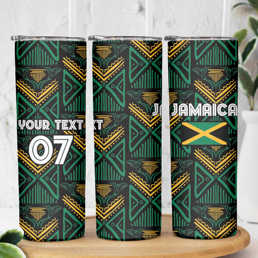 Afro-Jamaica Custom Skinny Tumbler Reggae Boyz Ethnic Motifs