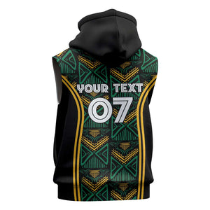 Afro-Jamaica Custom Sleeveless Hoodie Reggae Boyz Ethnic Motifs - African Pride