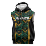 Afro-Jamaica Custom Sleeveless Zip Hoodie Reggae Boyz Ethnic Motifs - African Pride