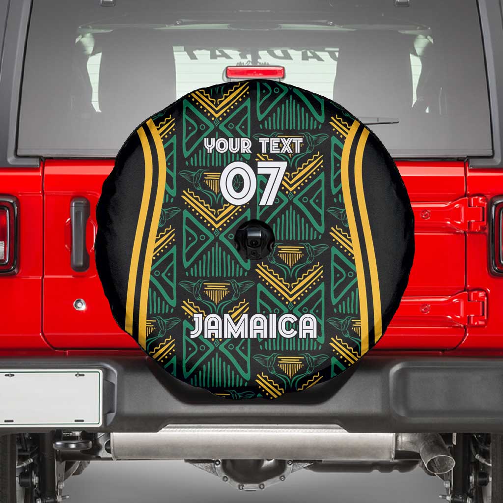 Afro-Jamaica Custom Spare Tire Cover Reggae Boyz Ethnic Motifs