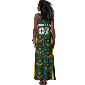 Afro-Jamaica Custom Tank Maxi Dress Reggae Boyz Ethnic Motifs