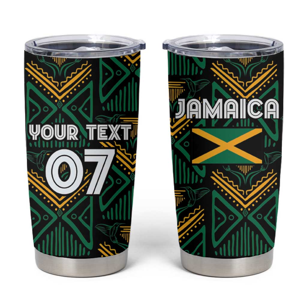 Afro-Jamaica Custom Tumbler Cup Reggae Boyz Ethnic Motifs