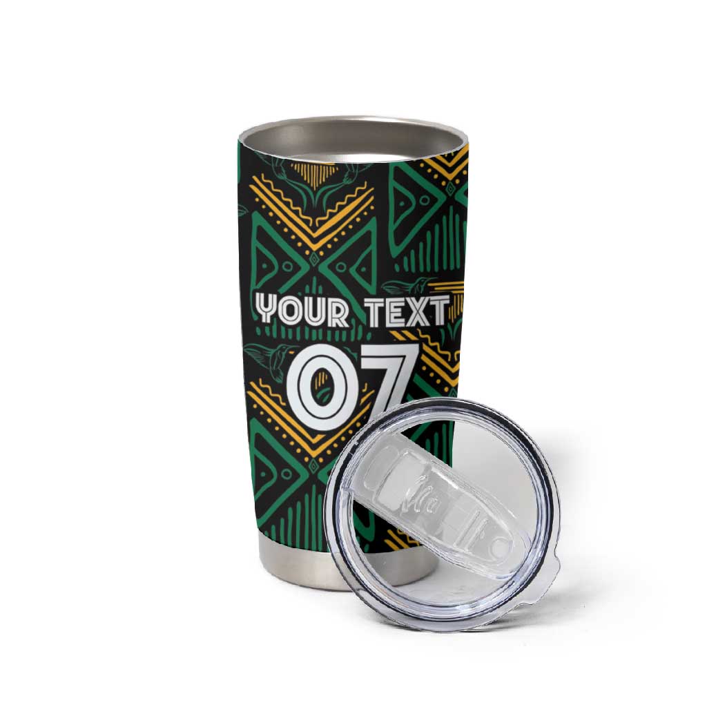 Afro-Jamaica Custom Tumbler Cup Reggae Boyz Ethnic Motifs