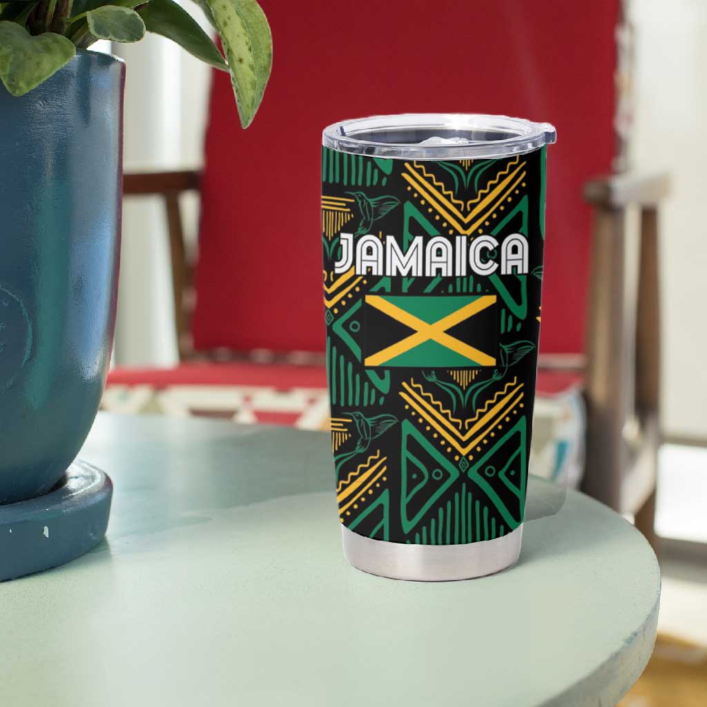 Afro-Jamaica Custom Tumbler Cup Reggae Boyz Ethnic Motifs
