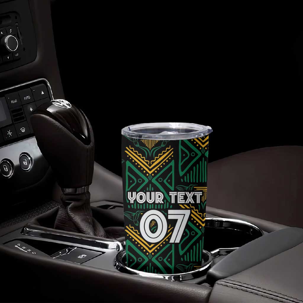 Afro-Jamaica Custom Tumbler Cup Reggae Boyz Ethnic Motifs