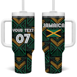 Afro-Jamaica Custom Tumbler With Handle Reggae Boyz Ethnic Motifs