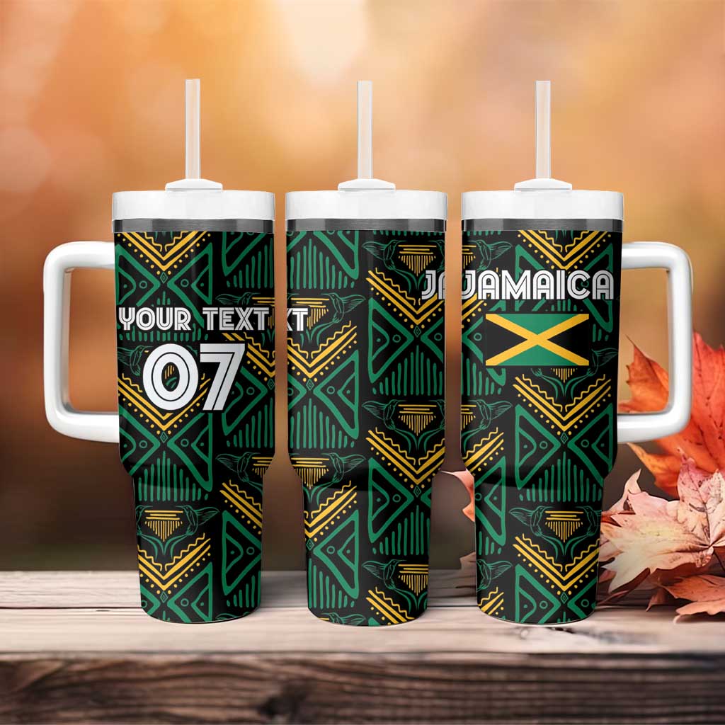 Afro-Jamaica Custom Tumbler With Handle Reggae Boyz Ethnic Motifs