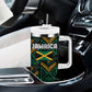 Afro-Jamaica Custom Tumbler With Handle Reggae Boyz Ethnic Motifs