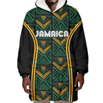 Afro-Jamaica Custom Wearable Blanket Hoodie Reggae Boyz Ethnic Motifs