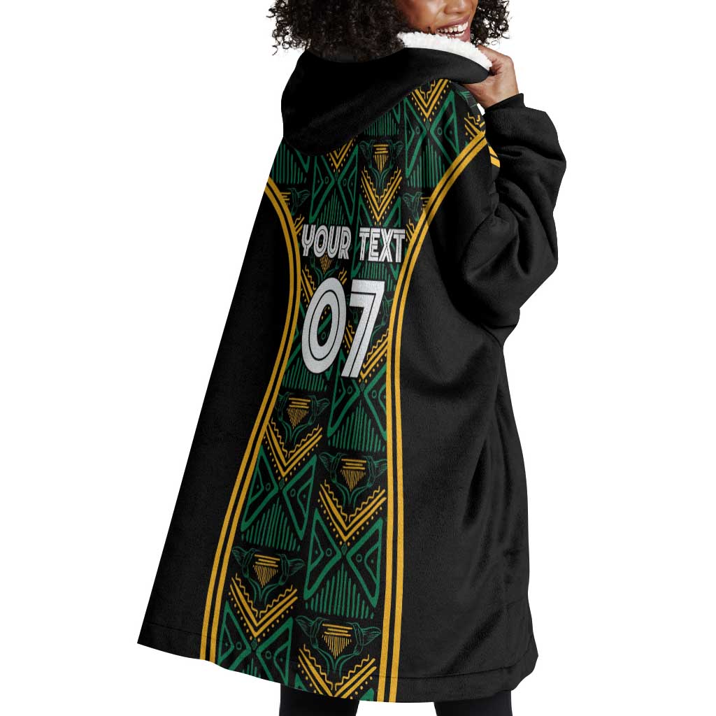 Afro-Jamaica Custom Wearable Blanket Hoodie Reggae Boyz Ethnic Motifs