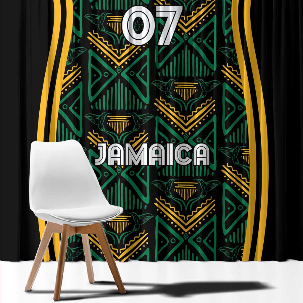Afro-Jamaica Custom Window Curtain Reggae Boyz Ethnic Motifs