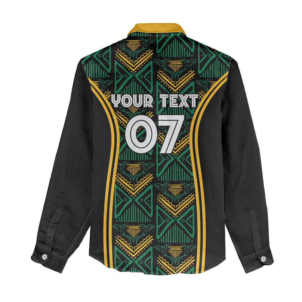Afro-Jamaica Custom Women Casual Shirt Reggae Boyz Ethnic Motifs LT7