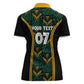 Afro-Jamaica Custom Women Polo Shirt Reggae Boyz Ethnic Motifs