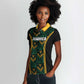 Afro-Jamaica Custom Women Polo Shirt Reggae Boyz Ethnic Motifs