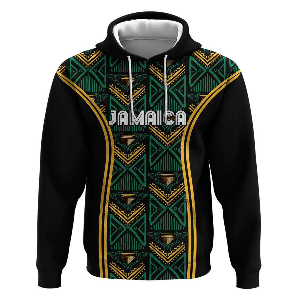 Afro-Jamaica Custom Zip Hoodie Reggae Boyz Ethnic Motifs