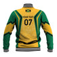 Afro-Jamaica Custom Baseball Jacket Golden Ethnic Motifs