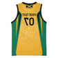Afro-Jamaica Custom Basketball Jersey Golden Ethnic Motifs - African Pride