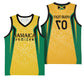 Afro-Jamaica Custom Basketball Jersey Golden Ethnic Motifs - African Pride