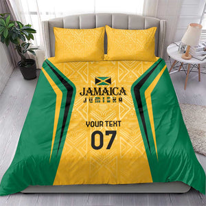 Afro-Jamaica Custom Bedding Set Golden Ethnic Motifs
