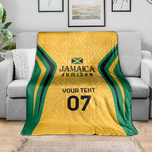 Afro-Jamaica Custom Blanket Golden Ethnic Motifs