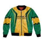 Afro-Jamaica Custom Bomber Jacket Golden Ethnic Motifs