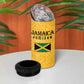 Afro-Jamaica Custom 4 in 1 Can Cooler Tumbler Golden Ethnic Motifs