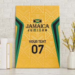 Afro-Jamaica Custom Canvas Wall Art Golden Ethnic Motifs