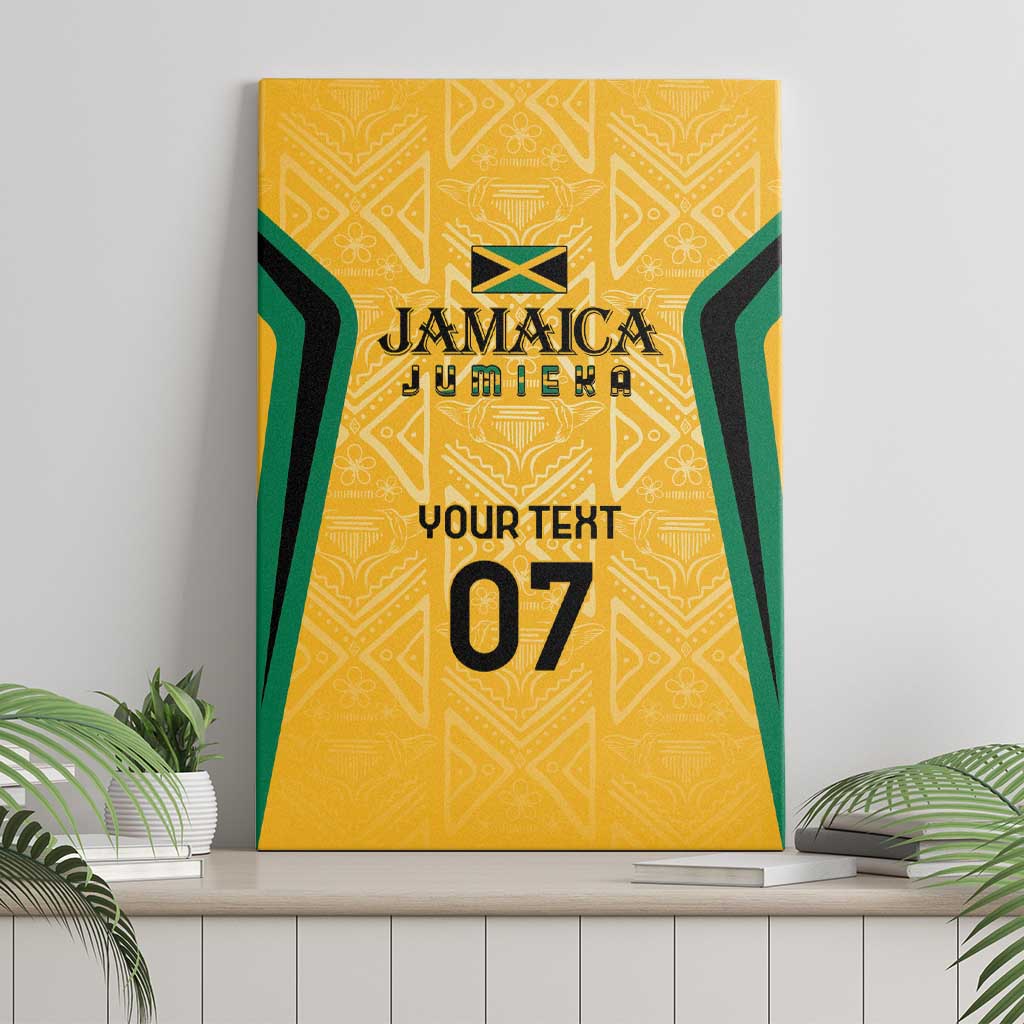 Afro-Jamaica Custom Canvas Wall Art Golden Ethnic Motifs