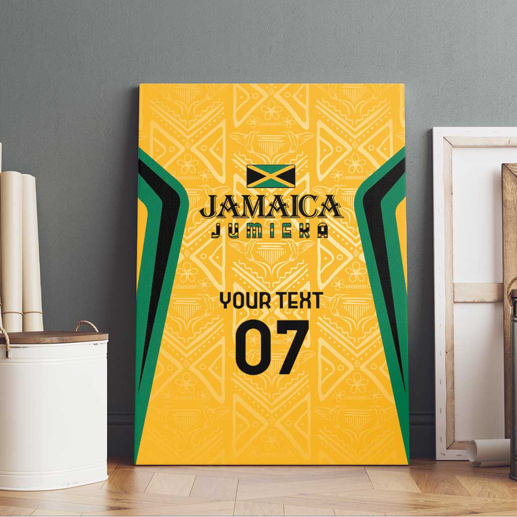 Afro-Jamaica Custom Canvas Wall Art Golden Ethnic Motifs