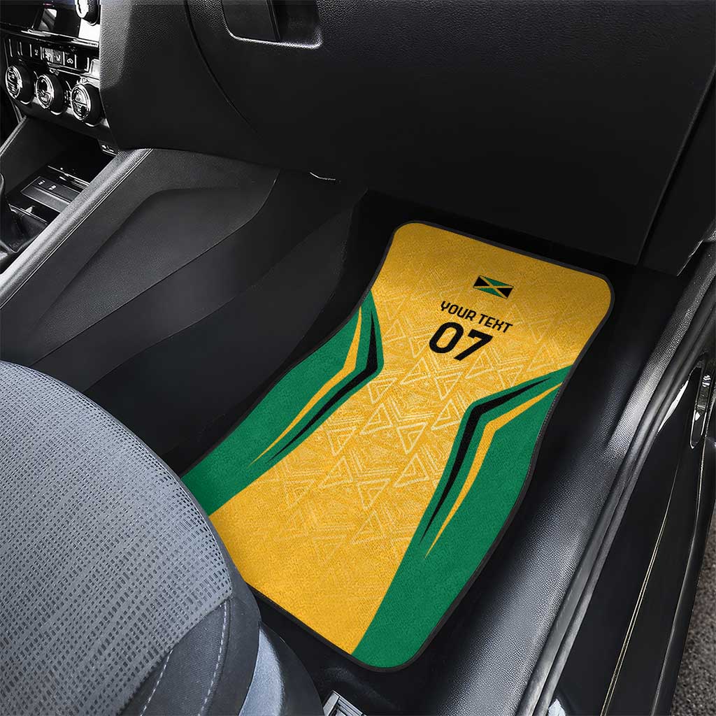 Afro-Jamaica Custom Car Mats Golden Ethnic Motifs